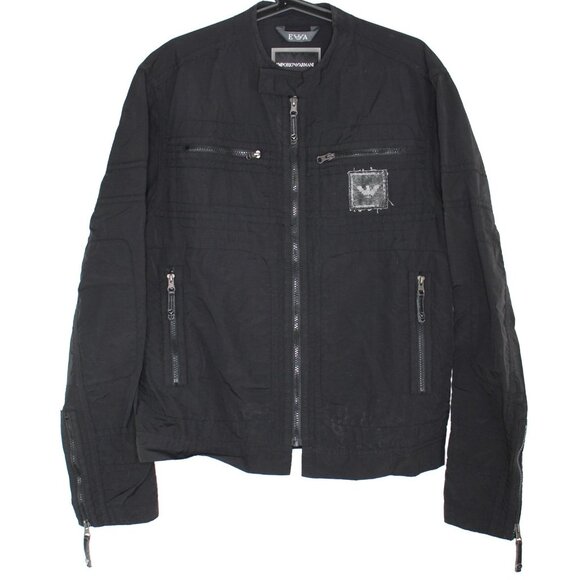 Vintage Emporio Armani Mens XL Biker Lightweight Jacket RARE H929 - Picture 1 of 8